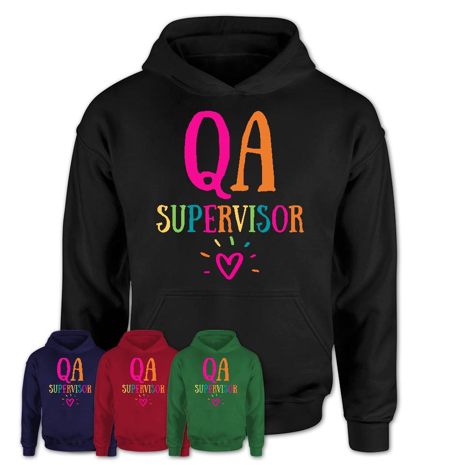 Qa Supervisor Rainbow Lettering Heart Shirt, Employee Appreciation Gifts