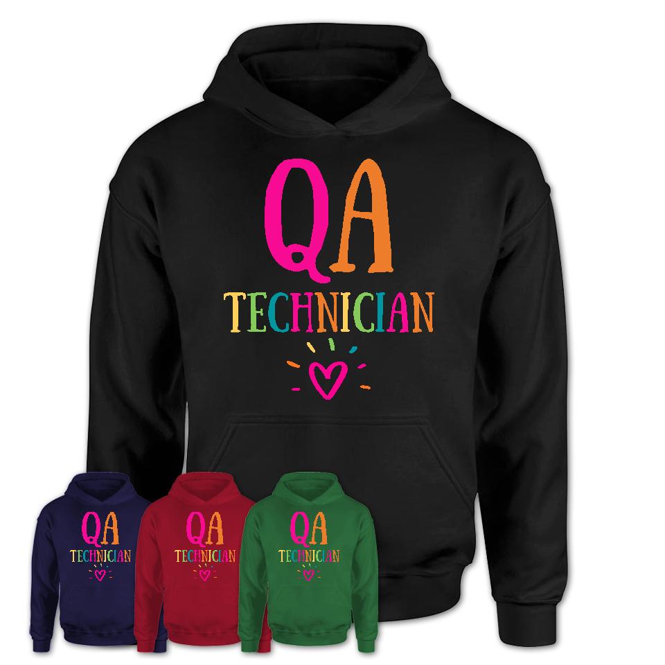 Qa Technician Rainbow Lettering Heart Shirt, Employee Appreciation Gifts