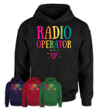 Radio Operator Rainbow Lettering Heart Shirt, Employee Appreciation Gifts