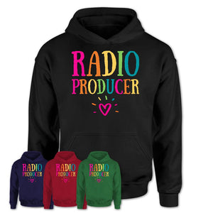 Radio Producer Rainbow Lettering Heart Shirt, Employee Appreciation Gifts