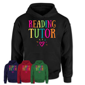 Reading Tutor Rainbow Lettering Heart Shirt, Employee Appreciation Gifts