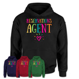 Reservations Agent Rainbow Lettering Heart Shirt, Employee Appreciation Gifts