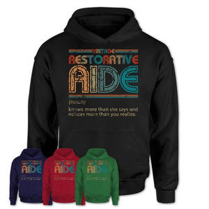 Restorative Aide Definition Vintage Retro Colors Shirt, Coworker Birthday Gift TShirt