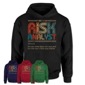 Risk Analyst Definition Vintage Retro Colors Shirt, Coworker Birthday Gift TShirt