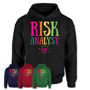 Risk Analyst Rainbow Lettering Heart Shirt, Employee Appreciation Gifts