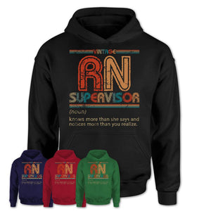 Rn Supervisor Definition Vintage Retro Colors Shirt, Coworker Birthday Gift TShirt
