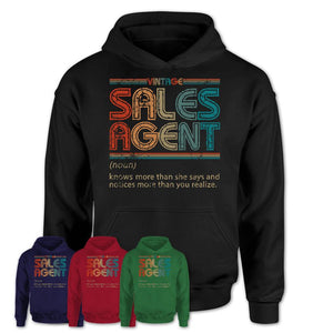 Sales Agent Definition Vintage Retro Colors Shirt, Coworker Birthday Gift TShirt