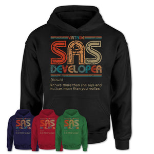 Sas Developer Definition Vintage Retro Colors Shirt, Coworker Birthday Gift TShirt