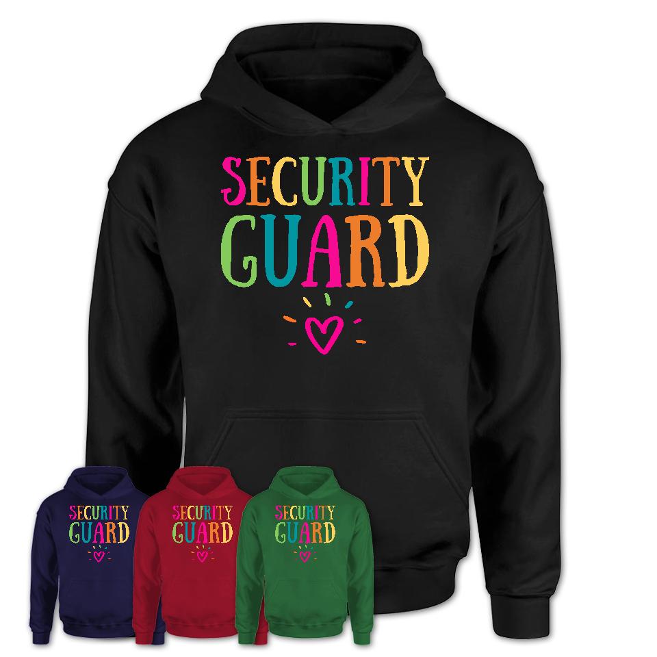 Security Guard Rainbow Lettering Heart Shirt, Employee Appreciation Gifts