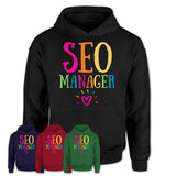 Seo Manager Rainbow Lettering Heart Shirt, Employee Appreciation Gifts