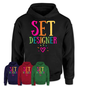 Set Designer Rainbow Lettering Heart Shirt, Employee Appreciation Gifts