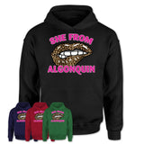 She From Algonquin Illinois Gift Cheetah Leopard Sexy Lips Shirt