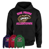 She From Allentown Pennsylvania Gift Cheetah Leopard Sexy Lips Shirt