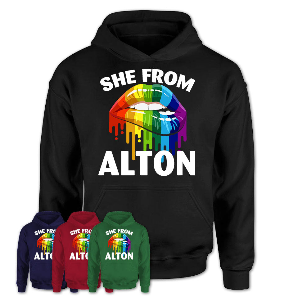 She From Alton Illinois T-Shirt LGBT Pride Sexy Lips Gift Shirt