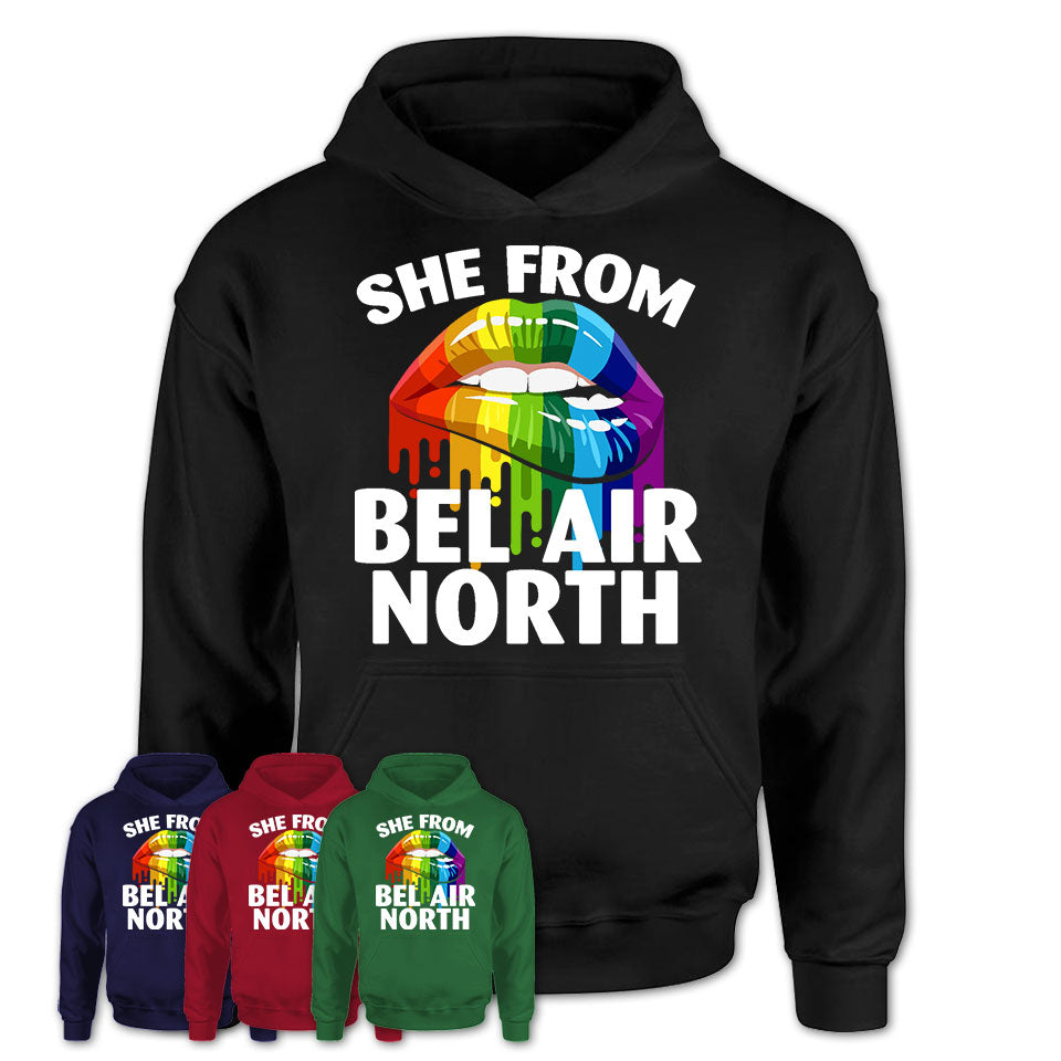 She From Bel Air North Maryland T-Shirt LGBT Pride Sexy Lips Gift Shirt