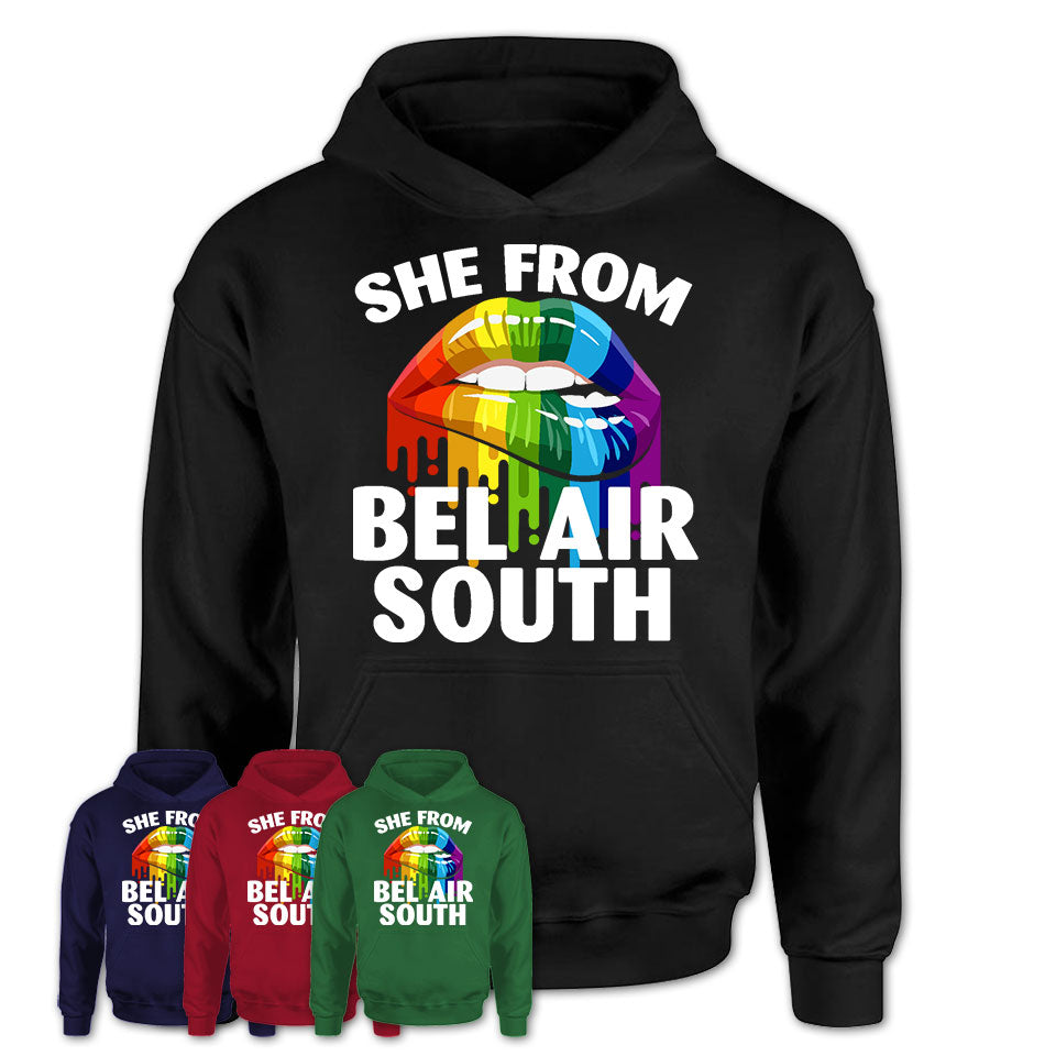 She From Bel Air South Maryland T-Shirt LGBT Pride Sexy Lips Gift Shirt