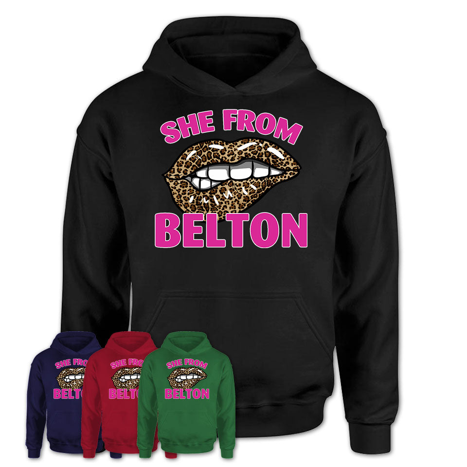 She From Belton Missouri Gift Cheetah Leopard Sexy Lips Shirt