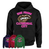 She From Cathedral City California Gift Cheetah Leopard Sexy Lips Shirt