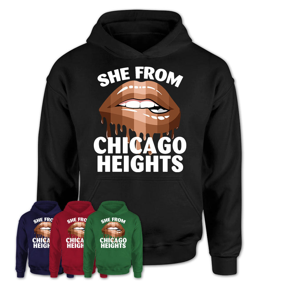 She From Chicago Heights Illinois T-Shirt Black Lives Matter Sexy Lips Girl Shirt