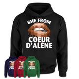 She From Coeur d'Alene Idaho T-Shirt Black Lives Matter Sexy Lips Girl Shirt