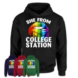 She From College Station Texas T-Shirt LGBT Pride Sexy Lips Gift Shirt