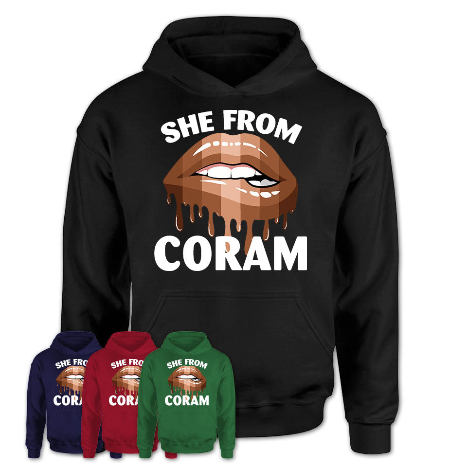 She From Coram New York T-Shirt Black Lives Matter Sexy Lips Girl Shirt