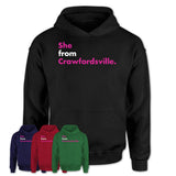 She From Crawfordsville Shirt Indiana State Birthday Gift For Her