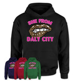 She From Daly City California Gift Cheetah Leopard Sexy Lips Shirt