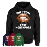 She From East Northport New York T-Shirt Black Lives Matter Sexy Lips Girl Shirt
