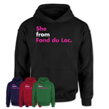 She From Fond du Lac Shirt Wisconsin State Birthday Gift For Her