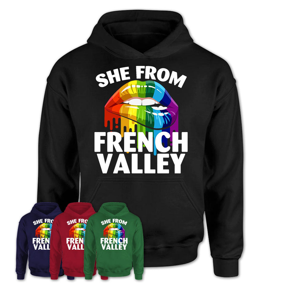 She From French Valley California T-Shirt LGBT Pride Sexy Lips Gift Shirt