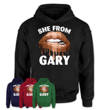 She From Gary Indiana T-Shirt Black Lives Matter Sexy Lips Girl Shirt