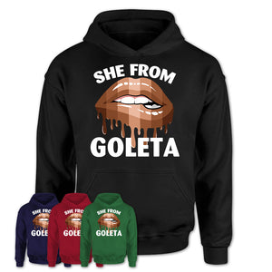 She From Goleta California T-Shirt Black Lives Matter Sexy Lips Girl Shirt