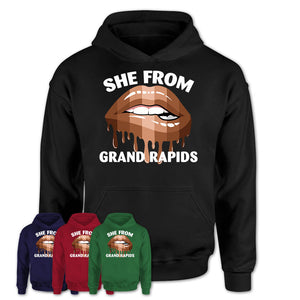 She From Grand Rapids Michigan T-Shirt Black Lives Matter Sexy Lips Girl Shirt