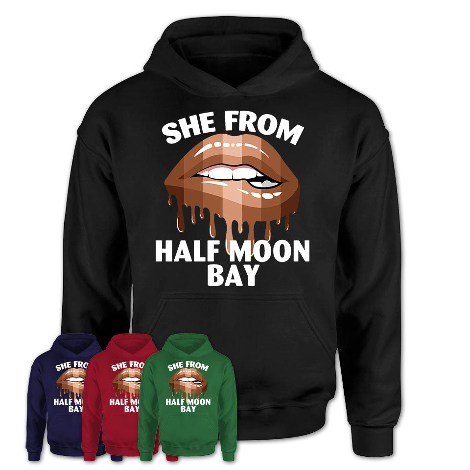 She From Half Moon Bay California T-Shirt Black Lives Matter Sexy Lips Girl Shirt