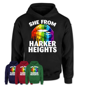 She From Harker Heights Texas T-Shirt LGBT Pride Sexy Lips Gift Shirt