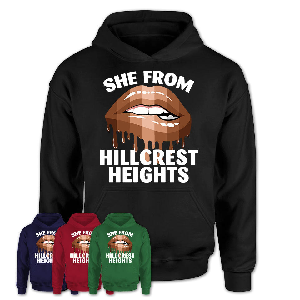 She From Hillcrest Heights Maryland T-Shirt Black Lives Matter Sexy Lips Girl Shirt