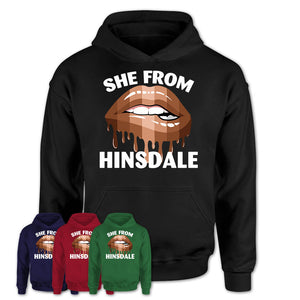 She From Hinsdale Illinois T-Shirt Black Lives Matter Sexy Lips Girl Shirt