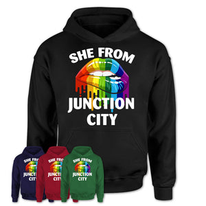 She From Junction City Kansas T-Shirt LGBT Pride Sexy Lips Gift Shirt