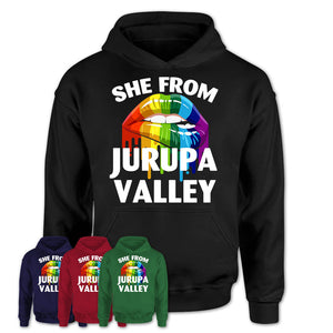 She From Jurupa Valley California T-Shirt LGBT Pride Sexy Lips Gift Shirt