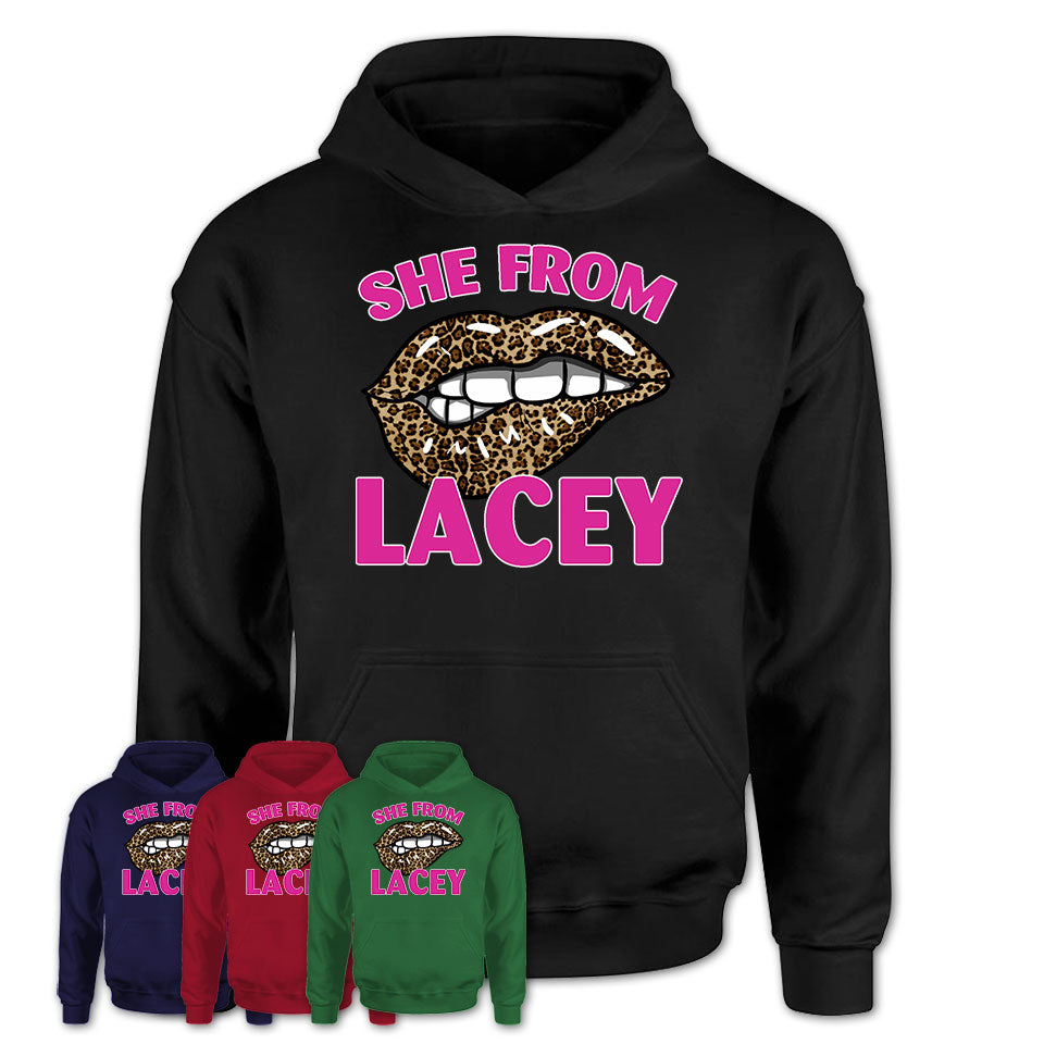 She From Lacey Washington Gift Cheetah Leopard Sexy Lips Shirt