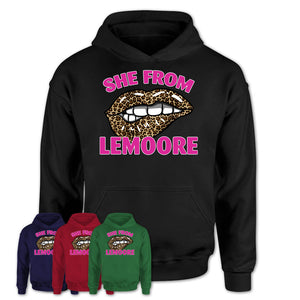 She From Lemoore California Gift Cheetah Leopard Sexy Lips Shirt