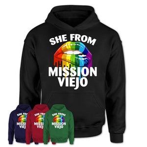 She From Mission Viejo California T-Shirt LGBT Pride Sexy Lips Gift Shirt