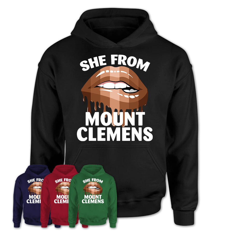 She From Mount Clemens Michigan T-Shirt Black Lives Matter Sexy Lips Girl Shirt