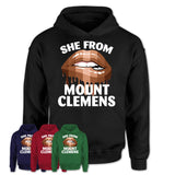 She From Mount Clemens Michigan T-Shirt Black Lives Matter Sexy Lips Girl Shirt