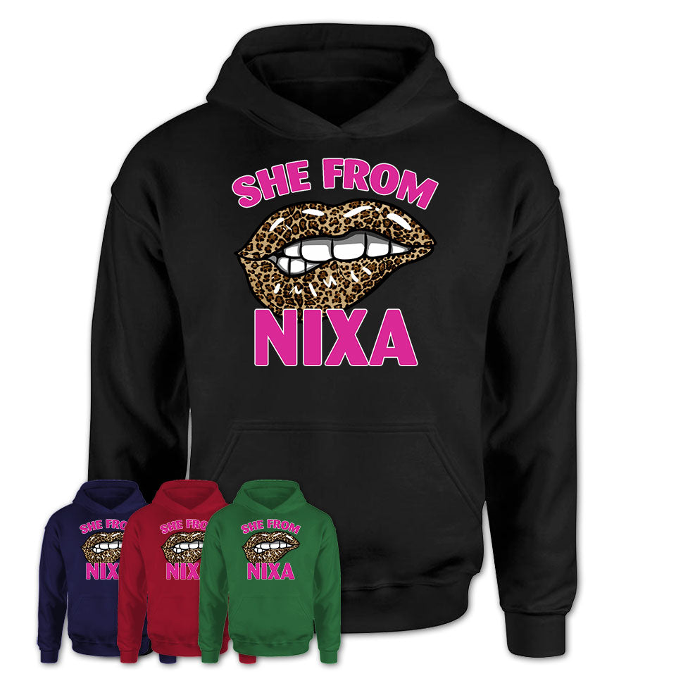 She From Nixa Missouri Gift Cheetah Leopard Sexy Lips Shirt