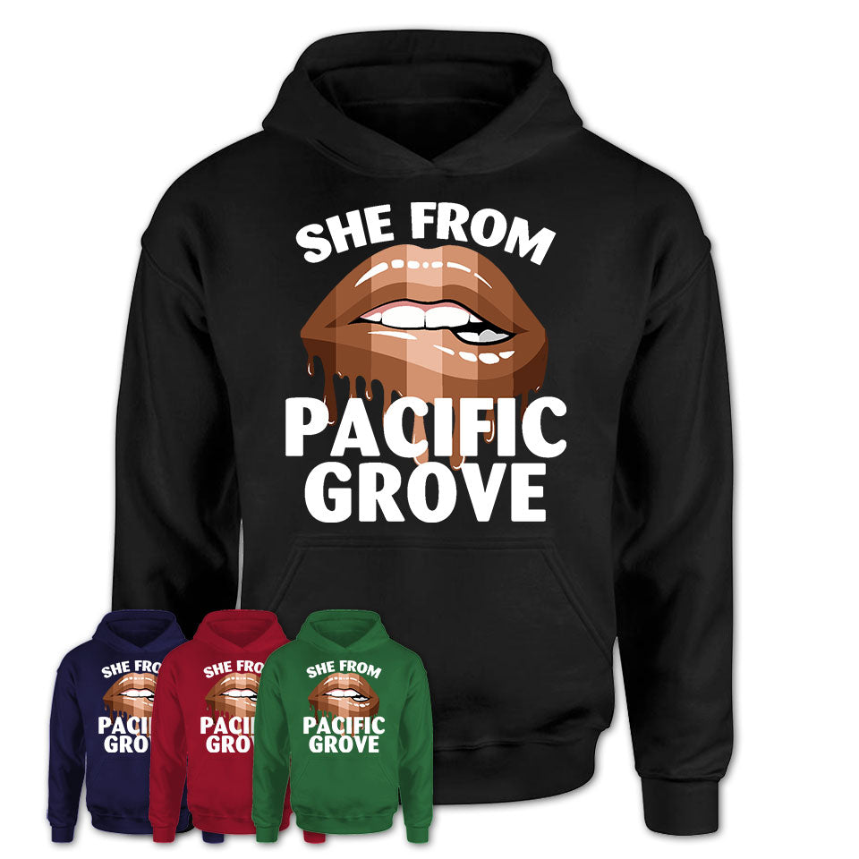 She From Pacific Grove California T-Shirt Black Lives Matter Sexy Lips Girl Shirt