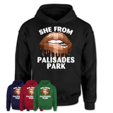 She From Palisades Park New Jersey T-Shirt Black Lives Matter Sexy Lips Girl Shirt