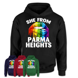 She From Parma Heights Ohio T-Shirt LGBT Pride Sexy Lips Gift Shirt