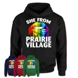 She From Prairie Village Kansas T-Shirt LGBT Pride Sexy Lips Gift Shirt